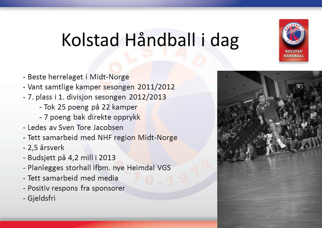 Kolstad Håndball i dag Beste herrelaget i Midt-Norge