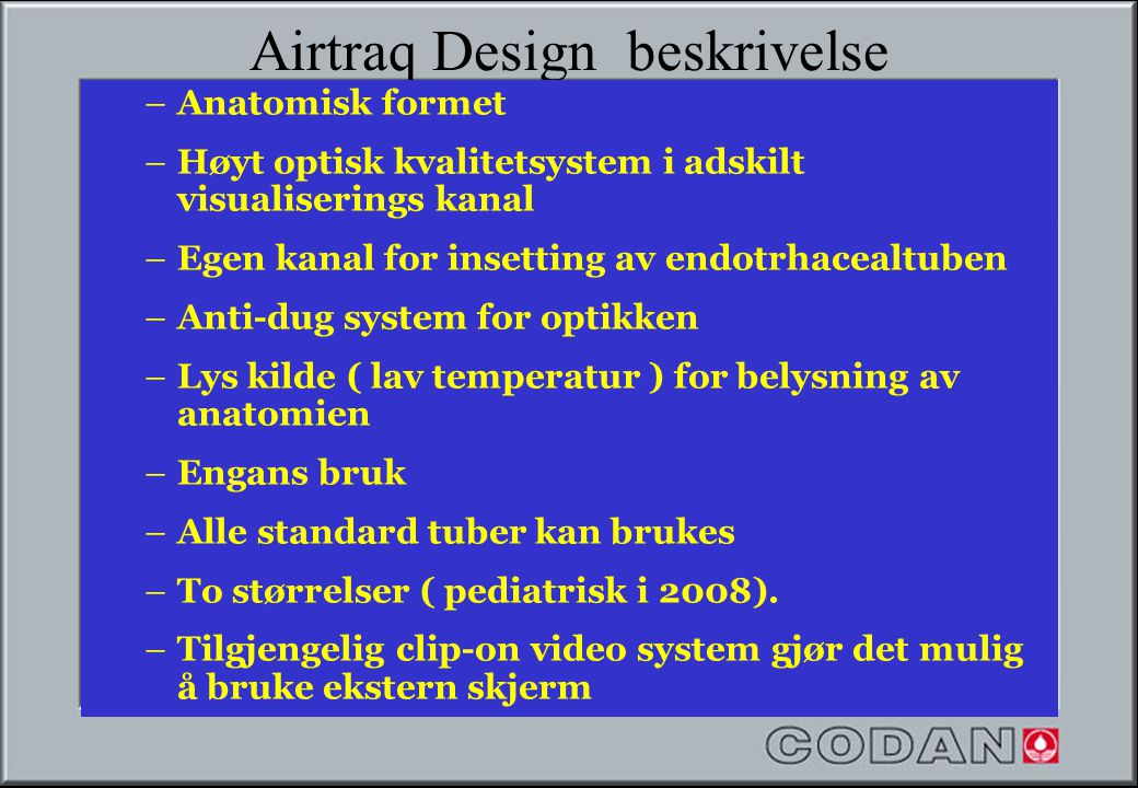 Airtraq Design beskrivelse
