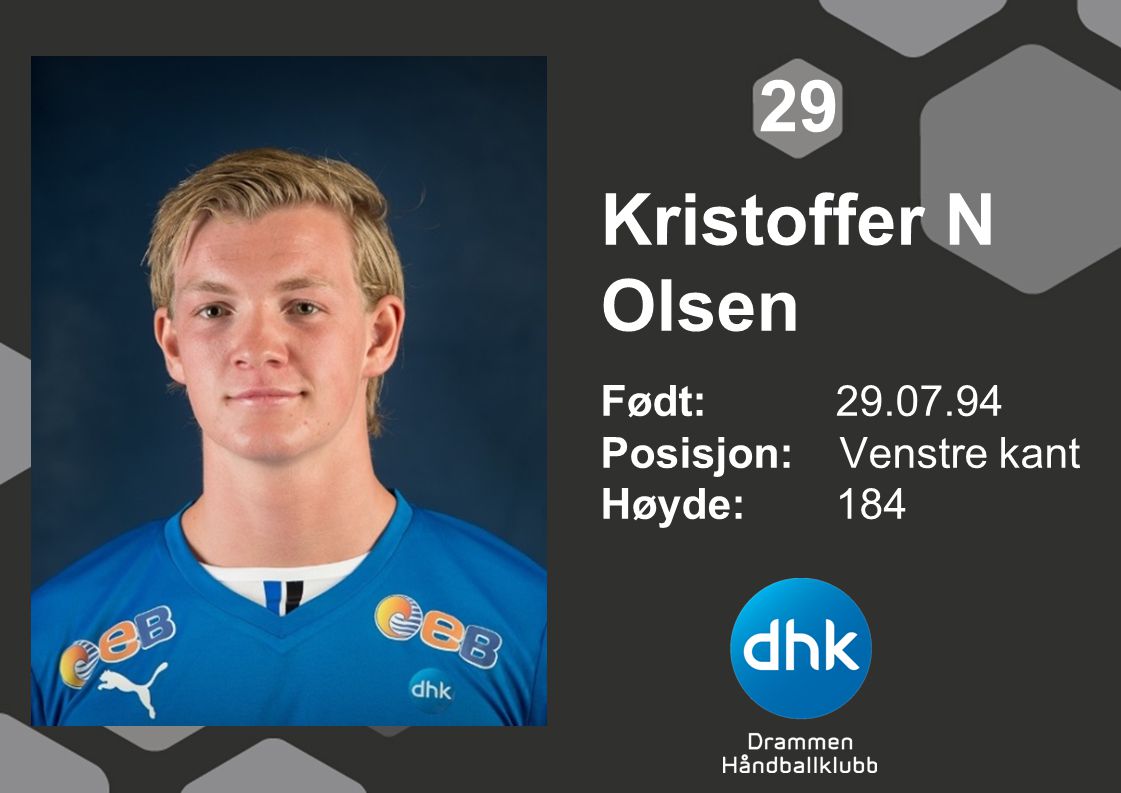 29 Kristoffer N Olsen Født: Posisjon: Venstre kant Høyde: 184