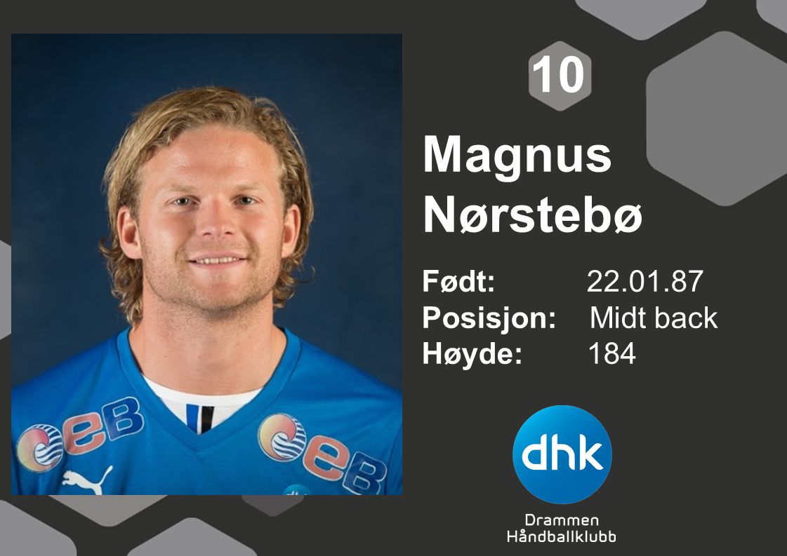 10 Magnus Nørstebø Født: Posisjon: Midt back Høyde: 184