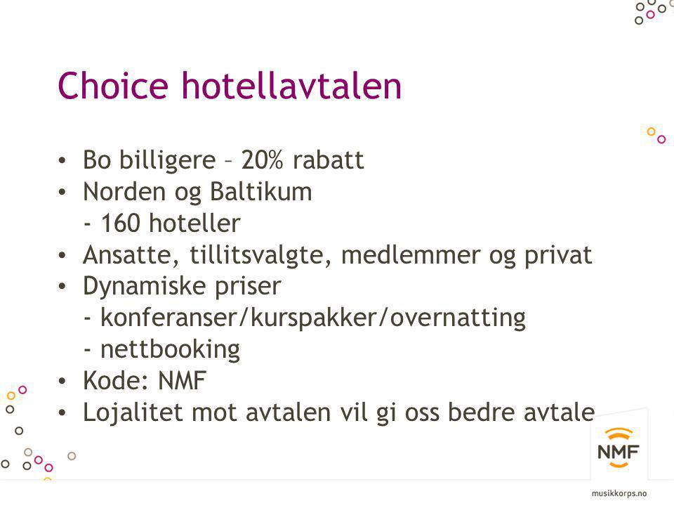 Choice hotellavtalen Bo billigere – 20% rabatt Norden og Baltikum