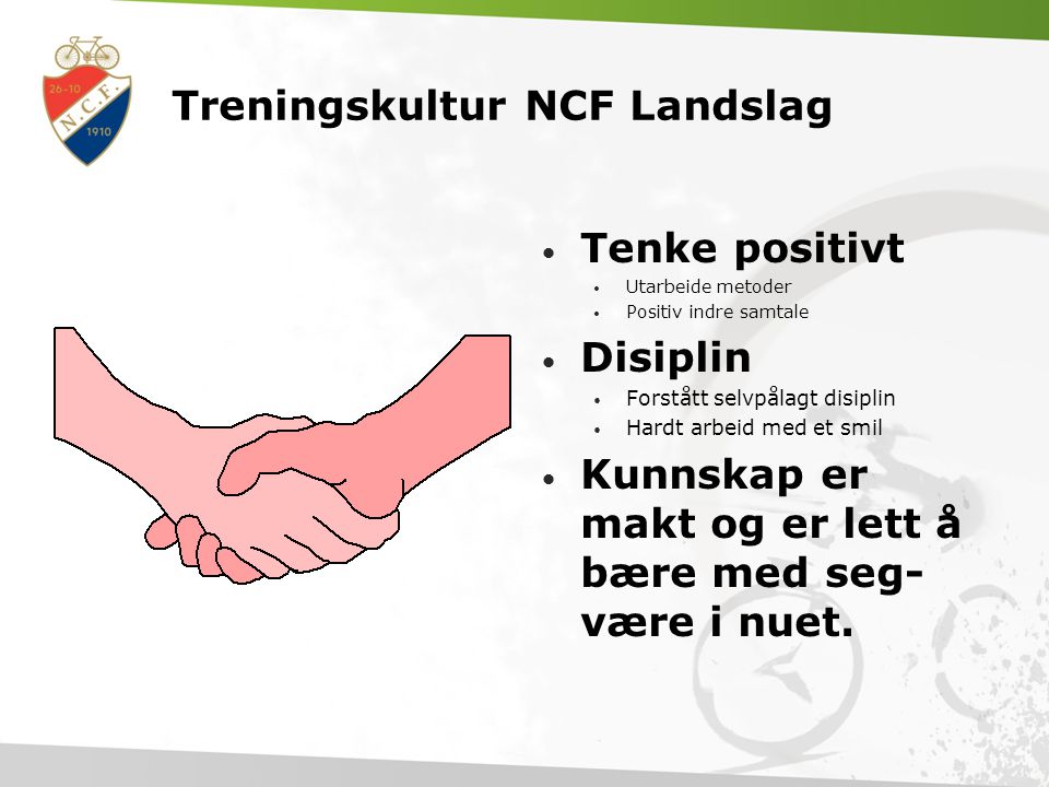 Treningskultur NCF Landslag