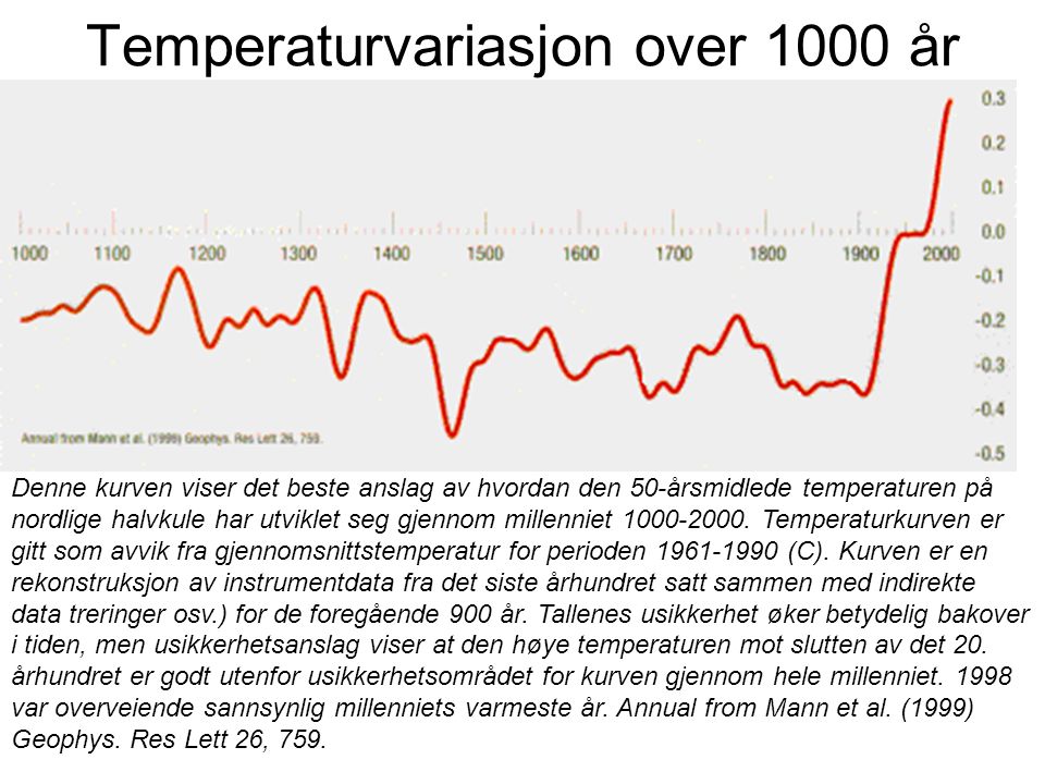 Temperaturvariasjon over 1000 år
