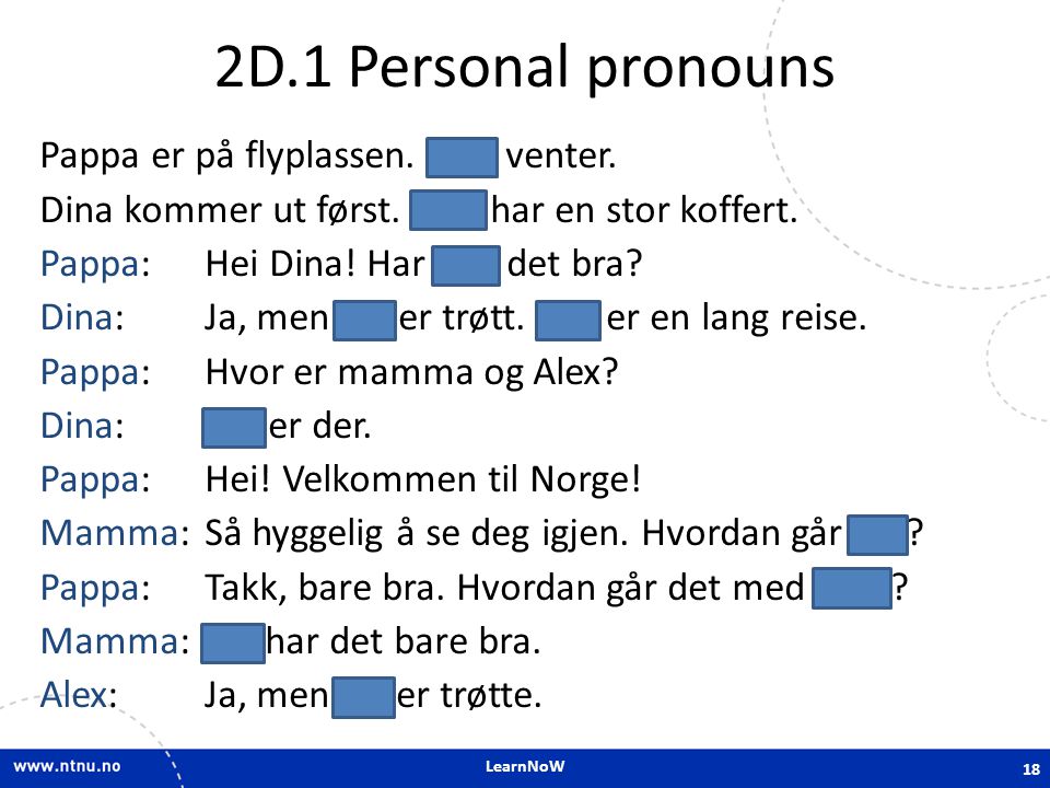 2D.1 Personal pronouns