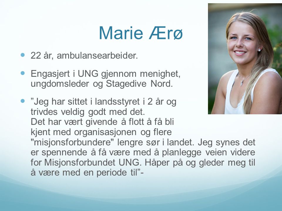 Marie Ærø 22 år, ambulansearbeider.