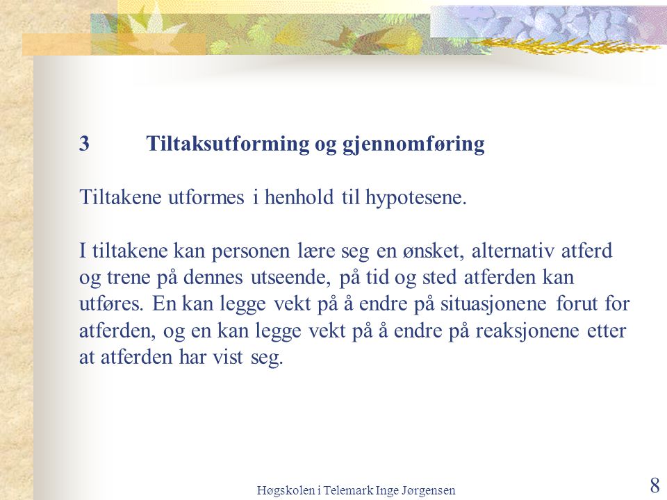 Høgskolen i Telemark Inge Jørgensen