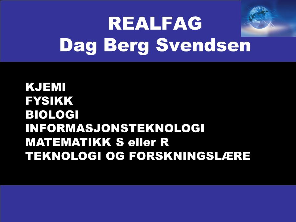 REALFAG Dag Berg Svendsen