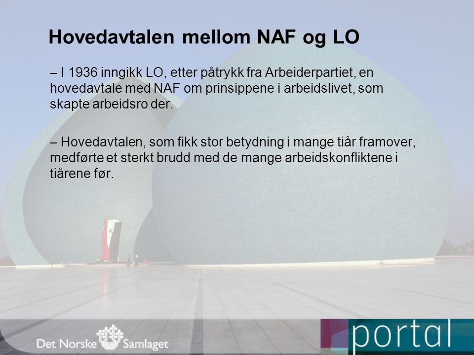 Hovedavtalen mellom NAF og LO