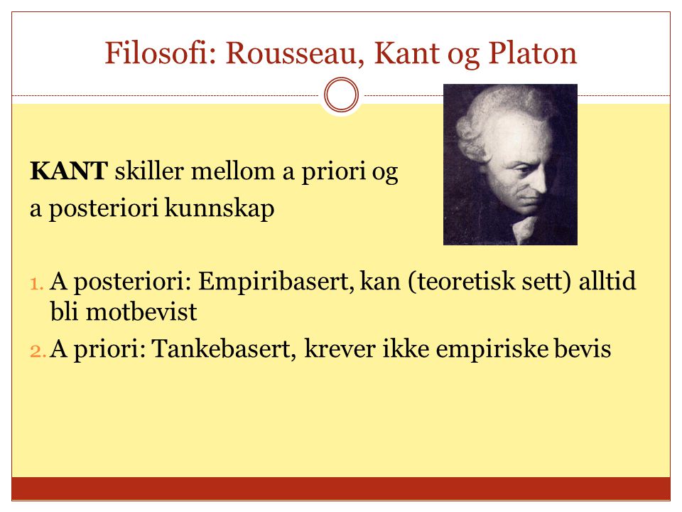 Filosofi: Rousseau, Kant og Platon