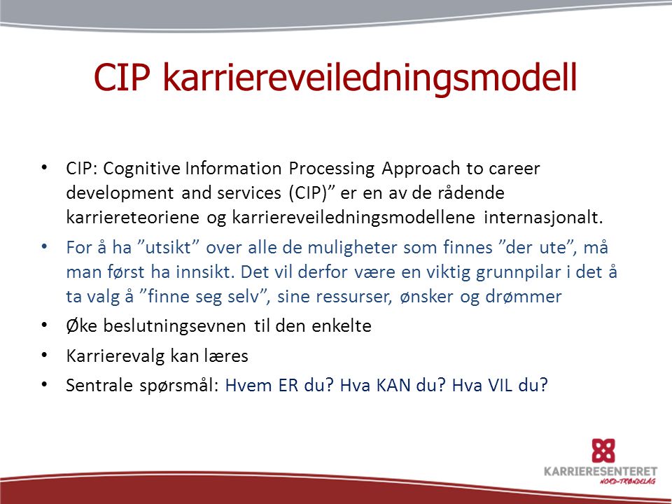 CIP karriereveiledningsmodell