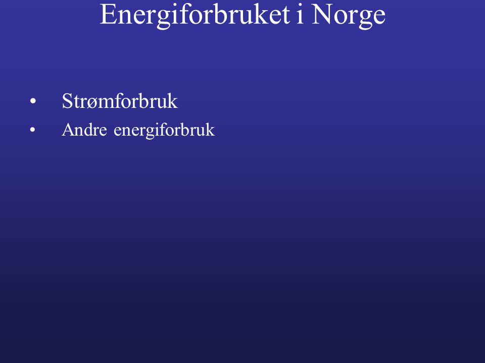 Energiforbruket i Norge