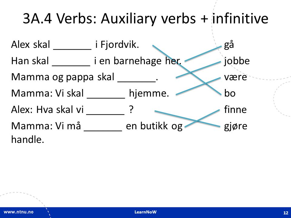 3A.4 Verbs: Auxiliary verbs + infinitive
