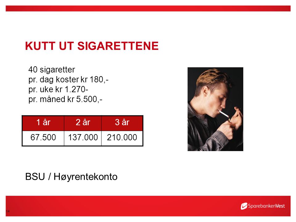 Kutt ut sigarettene BSU / Høyrentekonto