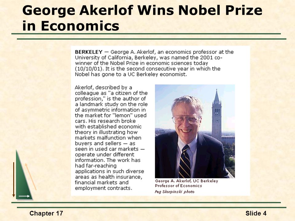 George Akerlof Wins Nobel Prize in Economics