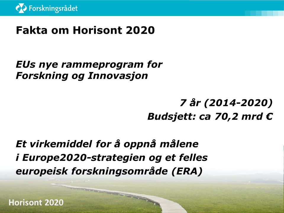 Fakta om Horisont 2020