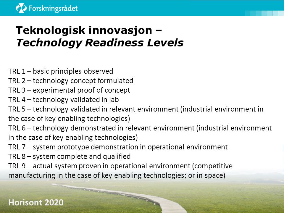 Teknologisk innovasjon – Technology Readiness Levels