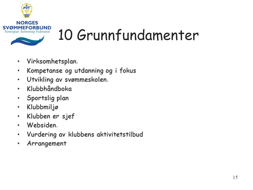 10 Grunnfundamenter Virksomhetsplan.