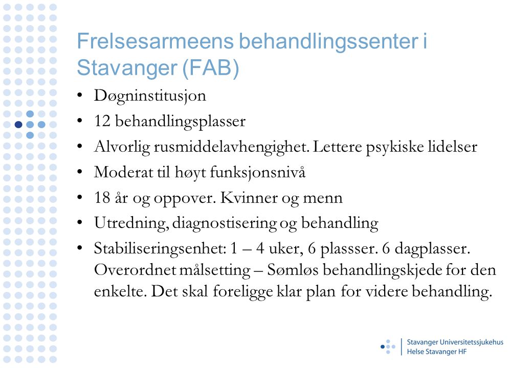 Frelsesarmeens behandlingssenter i Stavanger (FAB)