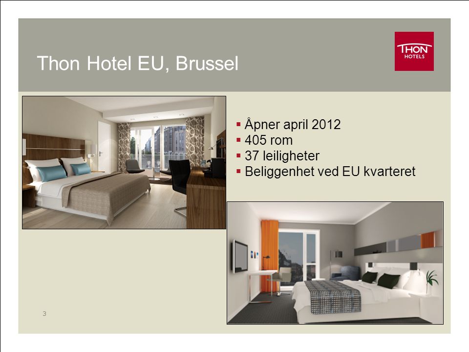 Thon Hotel EU, Brussel Åpner april rom 37 leiligheter