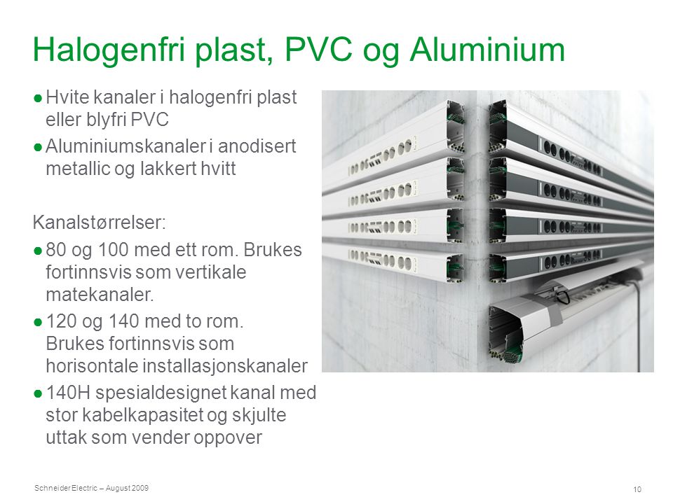 Halogenfri plast, PVC og Aluminium