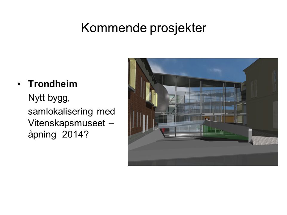 Kommende prosjekter Trondheim Nytt bygg,