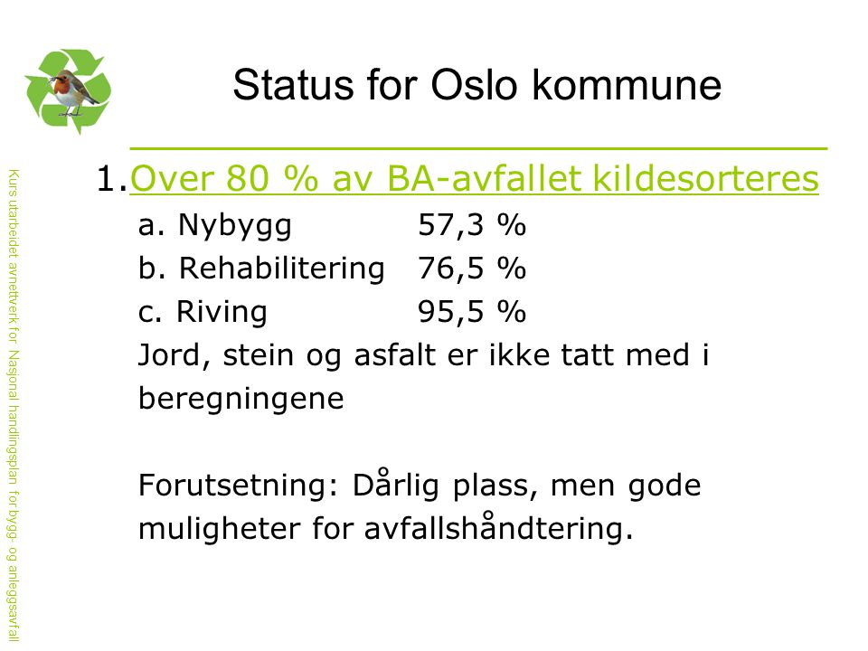 Status for Oslo kommune