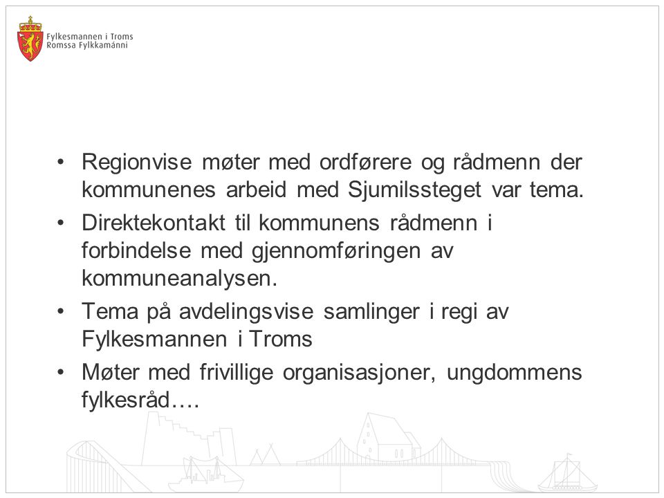 Tema på avdelingsvise samlinger i regi av Fylkesmannen i Troms