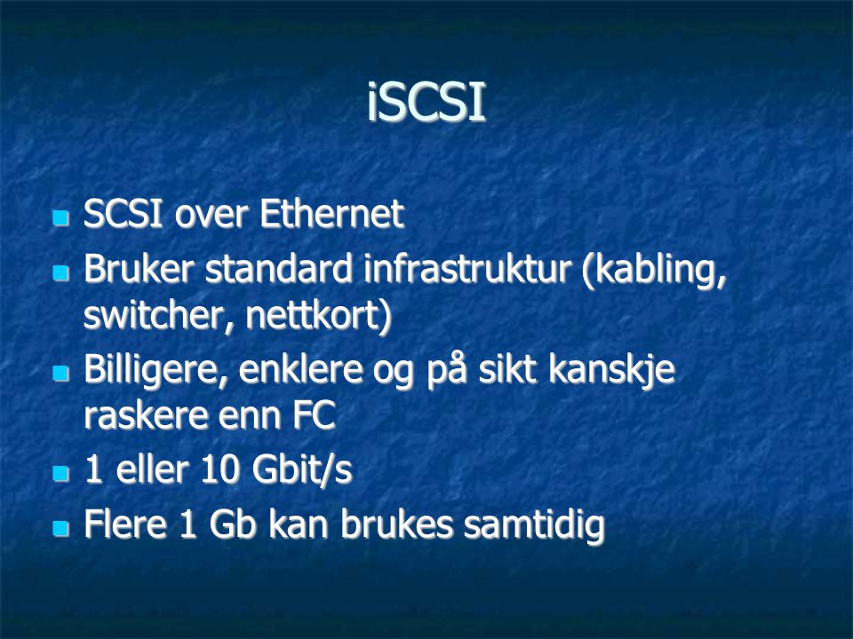 iSCSI SCSI over Ethernet