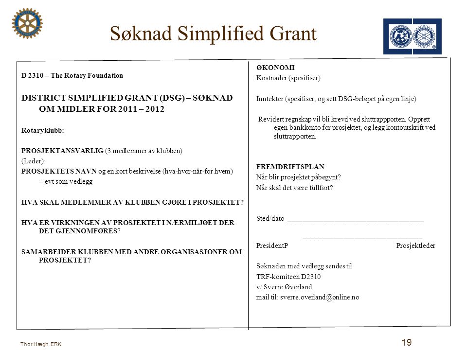 Søknad Simplified Grant