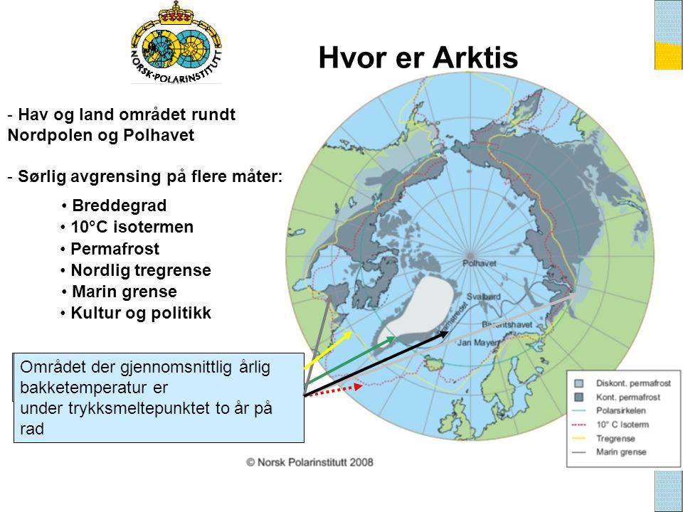 Hvor er Arktis Hav og land området rundt Nordpolen og Polhavet