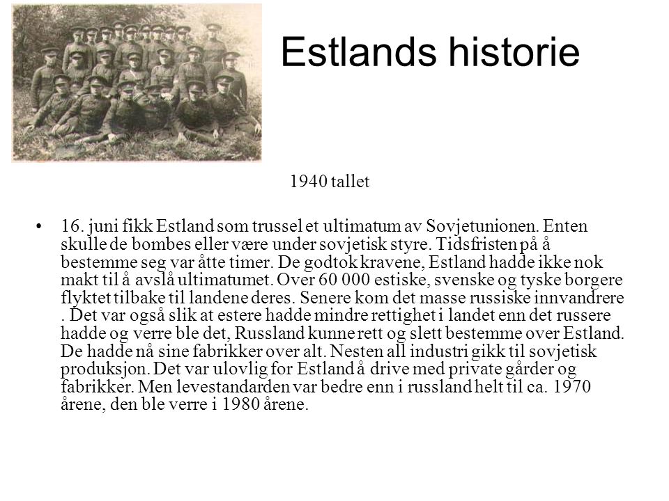 Estlands historie 1940 tallet