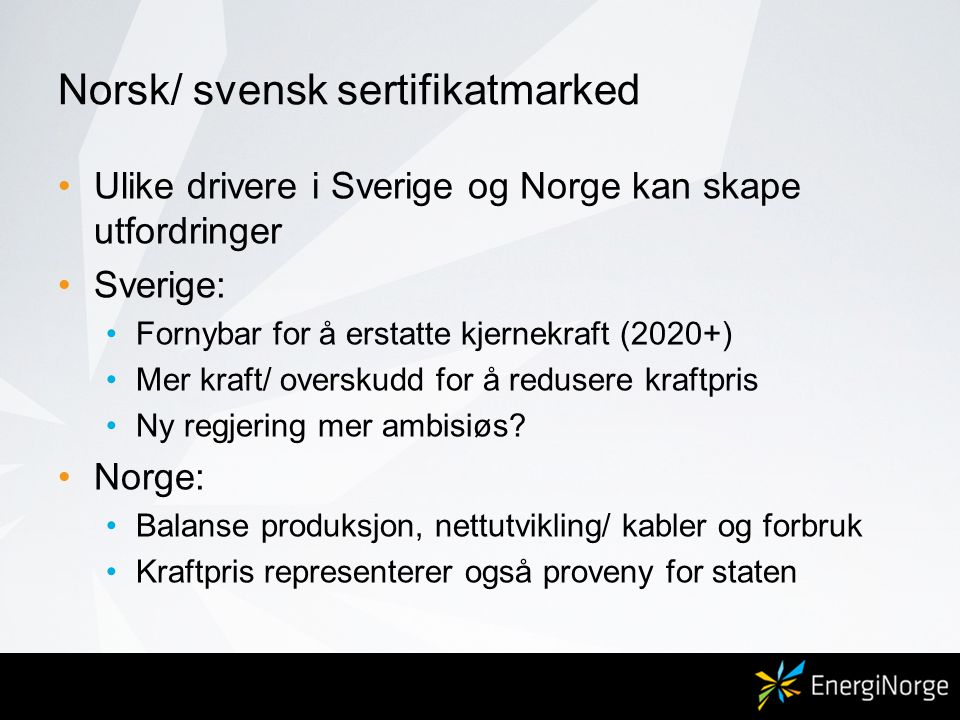 Norsk/ svensk sertifikatmarked