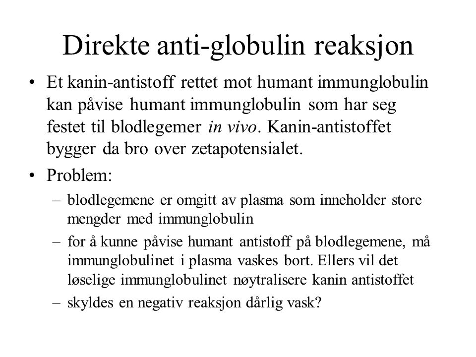 Direkte anti-globulin reaksjon