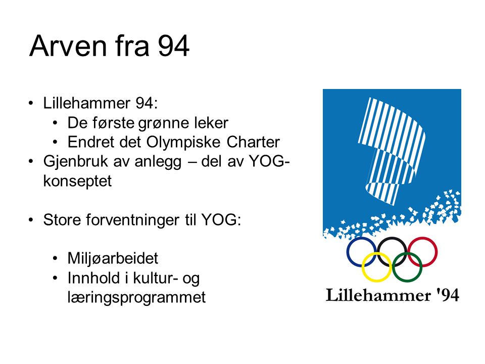 Arven fra 94 Lillehammer 94: De første grønne leker