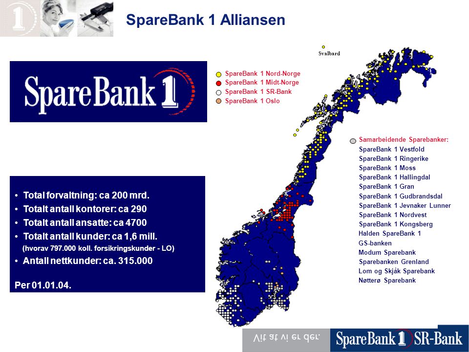 SpareBank 1 Alliansen Total forvaltning: ca 200 mrd.