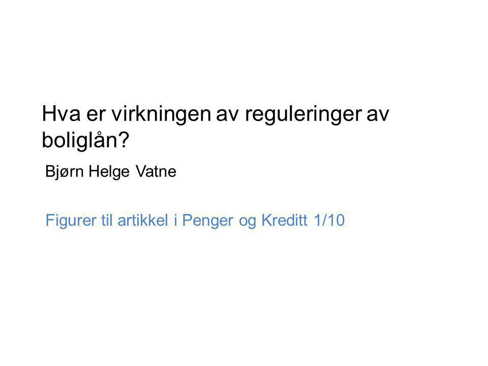 Hva er virkningen av reguleringer av boliglån Bjørn Helge Vatne
