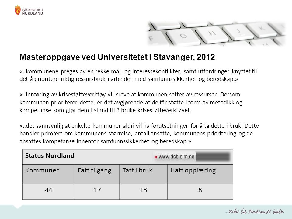 Masteroppgave ved Universitetet i Stavanger, 2012