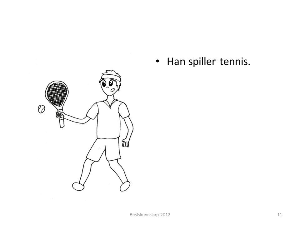Han spiller tennis. Basiskunnskap 2012