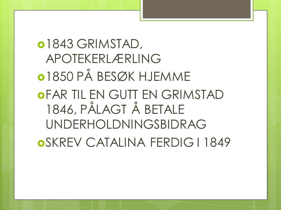 1843 GRIMSTAD, APOTEKERLÆRLING