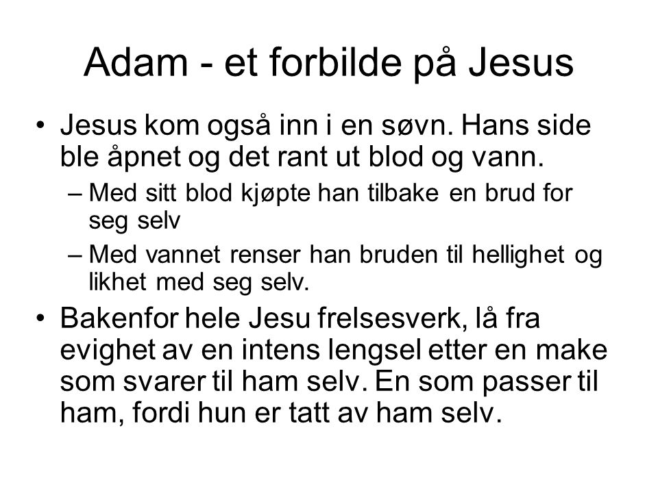 Adam - et forbilde på Jesus
