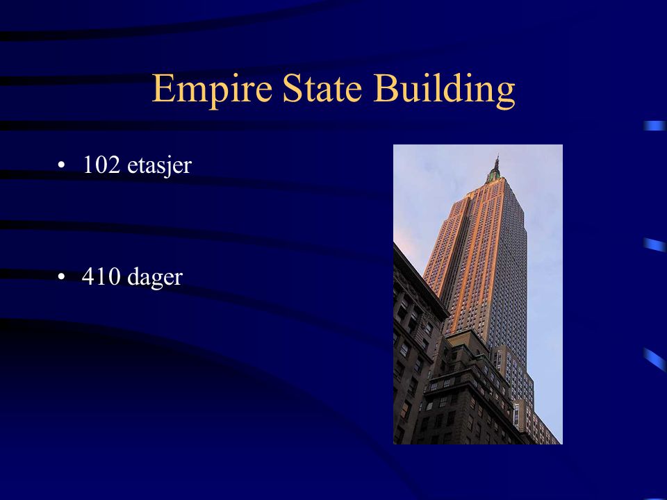 Empire State Building 102 etasjer 410 dager