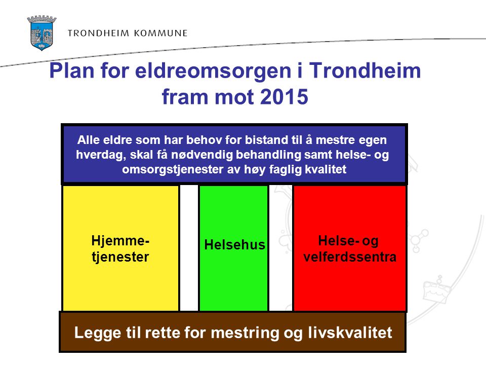 Plan for eldreomsorgen i Trondheim fram mot 2015