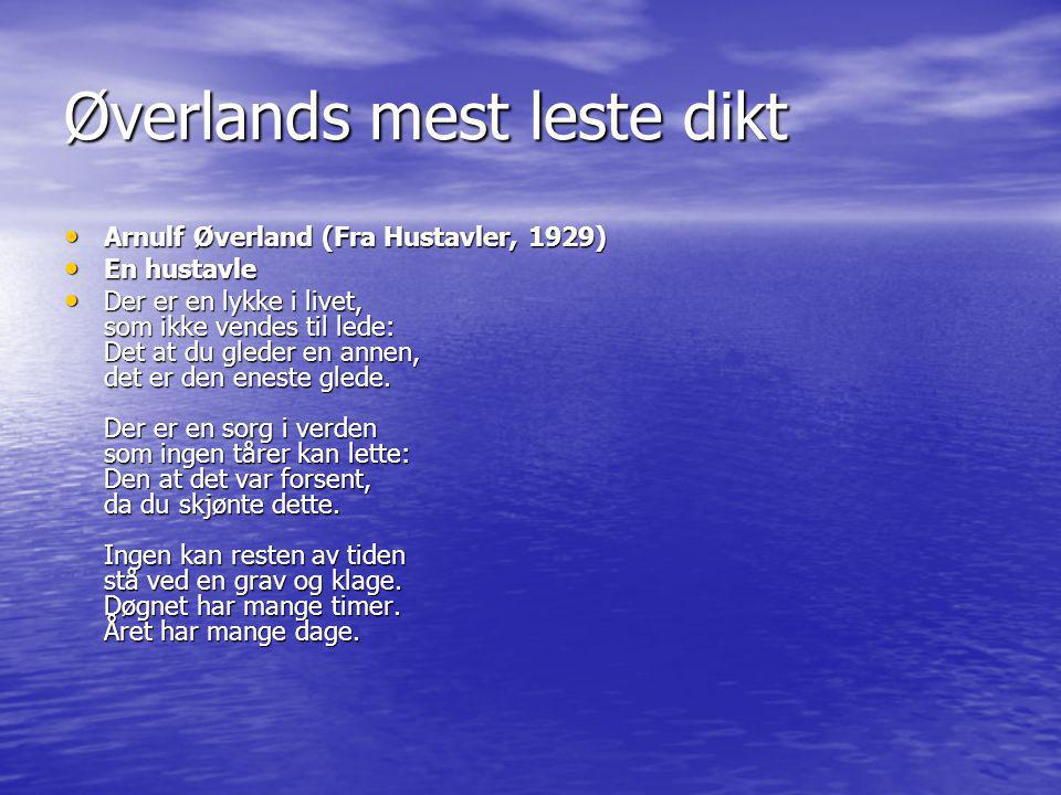Øverlands mest leste dikt