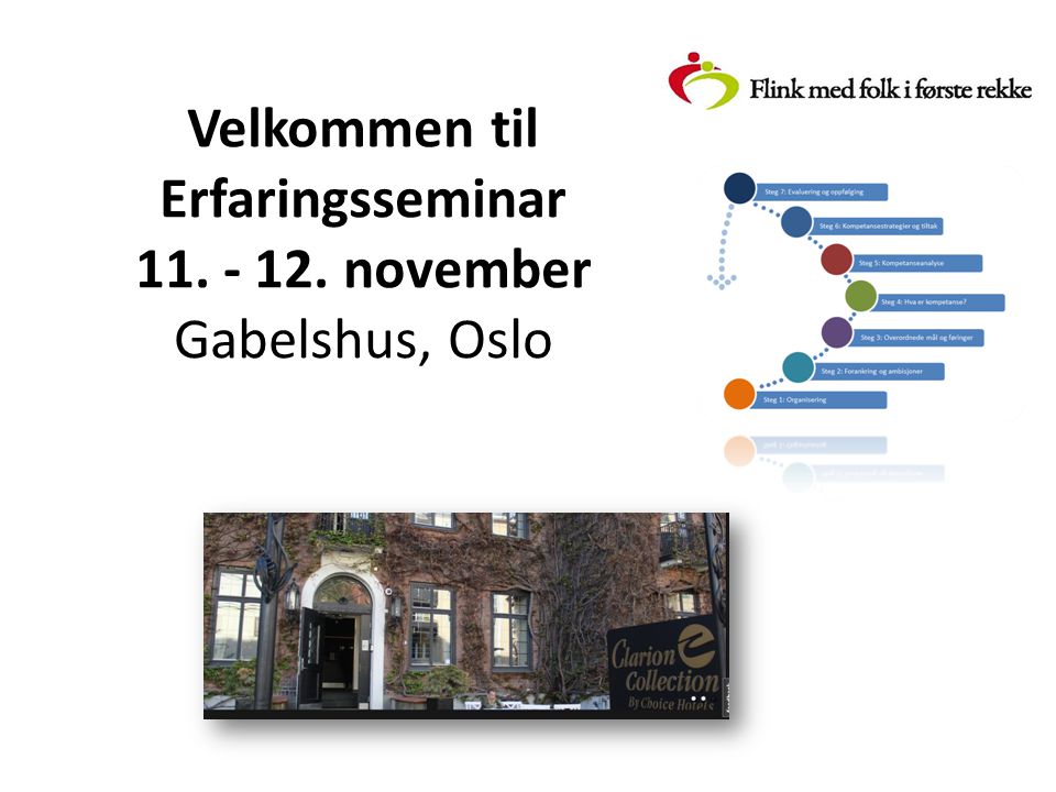 Velkommen til Erfaringsseminar november Gabelshus, Oslo
