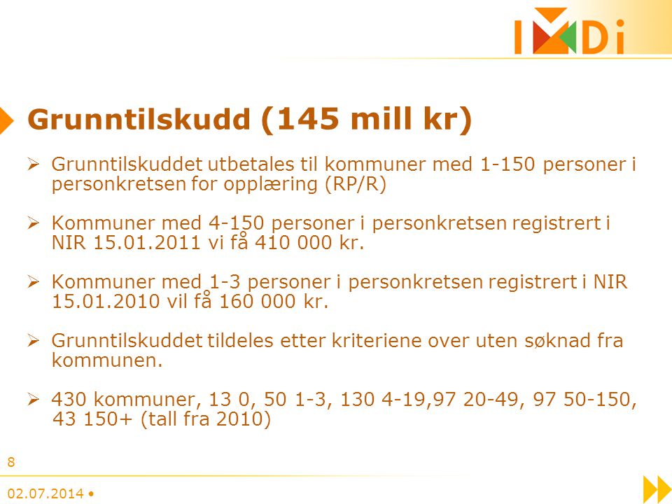 Grunntilskudd (145 mill kr)