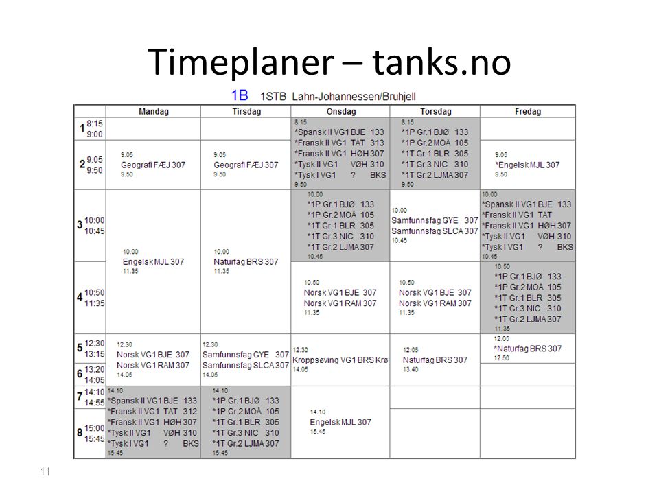Timeplaner – tanks.no 11