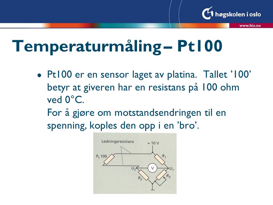 Temperaturmåling – Pt100