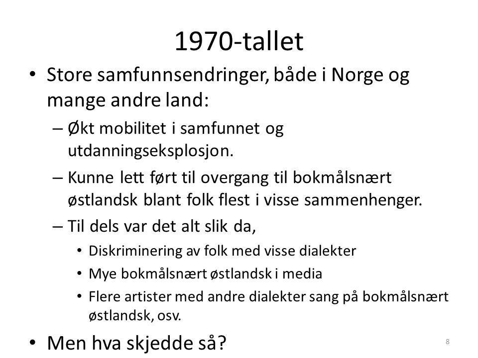 1970-tallet Store samfunnsendringer, både i Norge og mange andre land: