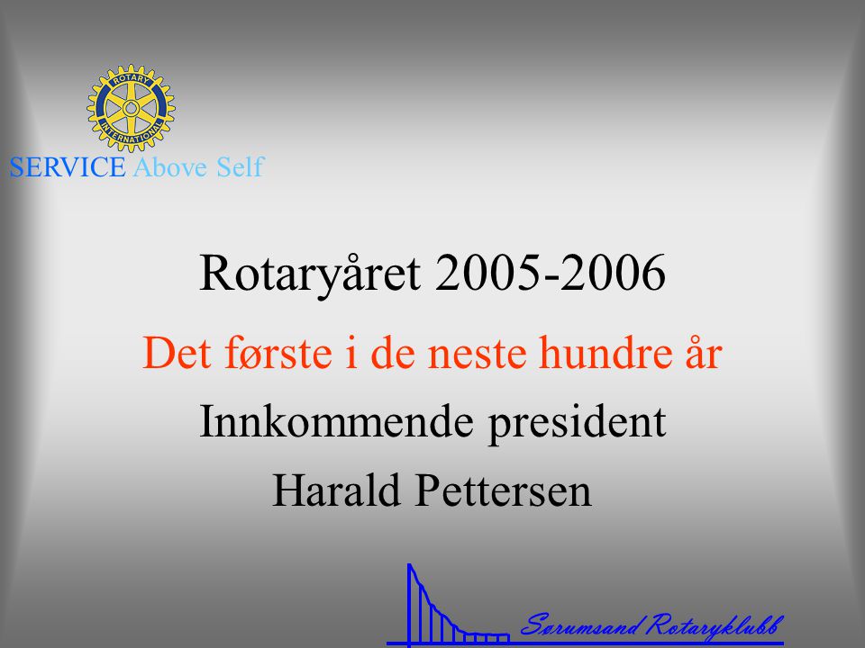 Det første i de neste hundre år Innkommende president Harald Pettersen