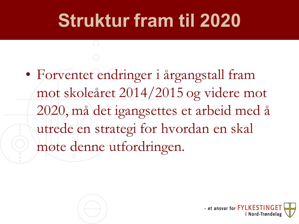 Struktur fram til 2020